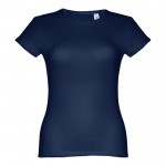 Katoenen T-shirts met logo voor vrouwen in de kleur blauw