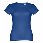 Katoenen T-shirts met logo voor vrouwen in de kleur koningsblauw