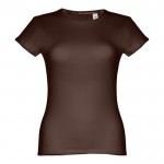 Katoenen T-shirts met logo voor vrouwen in de kleur bruin