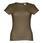 Katoenen T-shirts met logo voor vrouwen in de kleur donkergroen