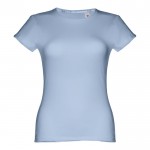 Katoenen T-shirts met logo voor vrouwen in de kleur lichtblauw