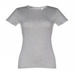 Katoenen T-shirts met logo voor vrouwen in de kleur grijs
