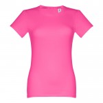 Getailleerde dames shirts met logo in de kleur fuchsia