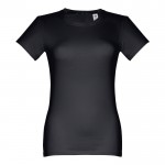 Getailleerde dames shirts met logo in de kleur zwart