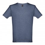 Goedkope katoenen T-shirts met logo in de kleur gemarmerd blauw