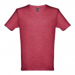 Goedkope katoenen T-shirts met logo in de kleur gemarmerd rood