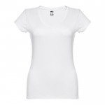 Bedrukte T-shirts met V-hals voor dames in de kleur wit