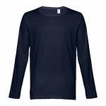 Bedrukt shirt met lange mouwen, 150 g/m2 in de kleur marineblauw