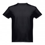 Sportief promotie T-shirt met logo, 130 g/m2 in de kleur zwart