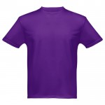 Sportief promotie T-shirt met logo, 130 g/m2 in de kleur paars
