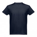 Sportief promotie T-shirt met logo, 130 g/m2 in de kleur marineblauw