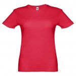 Polyester damesshirt met opdruk, 130 g/m2 in de kleur rood