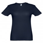 Polyester damesshirt met opdruk, 130 g/m2 in de kleur marineblauw