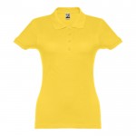 Katoenen dames poloshirt met logo, 195 g/m2 in de kleur geel