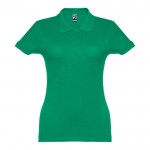 Katoenen dames poloshirt met logo, 195 g/m2 in de kleur groen