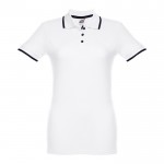 Poloshirts met logo en kleurdetail, 210 g/m2 in de kleur wit