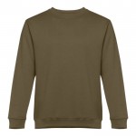 Bedrukte sweater met ronde hals, 300 g/m2 in de kleur miliair groen