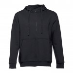 Sweater met logo en ritssluiting, 320 g/m2 in de kleur zwart