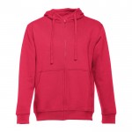 Sweater met logo en ritssluiting, 320 g/m2 in de kleur rood