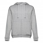 Sweater met logo en ritssluiting, 320 g/m2 in de kleur grijs