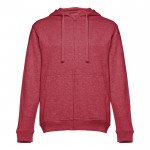Sweater met logo en ritssluiting, 320 g/m2 in de kleur gemarmerd rood