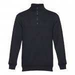 Reclame sweaters met ritskraag, 320 g/m2 in de kleur zwart