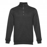 Reclame sweaters met ritskraag, 320 g/m2 in de kleur grafiet