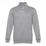 Reclame sweaters met ritskraag, 320 g/m2 in de kleur grijs