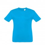 Reclame T-shirt met opdruk voor kinderen in de kleur cyaan blauw