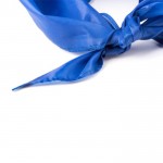 Klassieke driehoekige polyester sjaal in levendige kleuren kleur blauw vijfde weergave