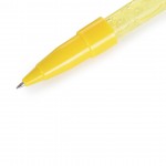 Bellenblaas pen met nekband kleur geel eerste weergave