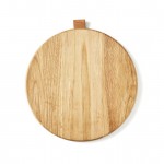 Mooie ronde eikenhouten snijplank met logo kleur hout