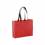 Sterke non-woven bedrukte tassen met logo kleur rood