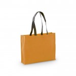 Sterke non-woven bedrukte tassen met logo kleur oranje