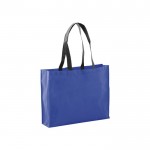Sterke non-woven bedrukte tassen met logo kleur blauw