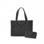Opvouwbare, non-woven tassen met logo kleur zwart