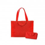 Opvouwbare, non-woven tassen met logo kleur rood