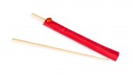 Bamboe eetstokjes in gekleurd hoesje kleur rood eerste weergave