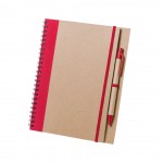 Ring notitieboekje met logo kleur rood