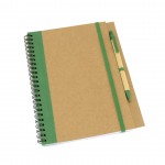 Ring notitieboekje met logo kleur groen derde weergave