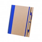 Ring notitieboekje met logo kleur blauw