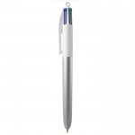 Moderne BIC® bedrukte pen met 6 inktkleuren kleur zilver