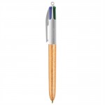 Klassieke BIC® promotie pen met 4 inktkleuren kleur wit