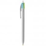 Klassieke BIC® bedrukte pen met 4 inktkleuren kleur wit
