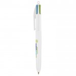 Klassieke BIC® bedrukte pen met 4 inktkleuren kleur wit tweede weergave