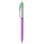 Klassieke BIC® bedrukte pen met 4 inktkleuren kleur roze