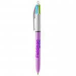 Klassieke BIC® bedrukte pen met 4 inktkleuren kleur roze eerste weergave