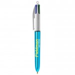 BIC® reclame pen met 4 metallic inktkleuren kleur paars derde weergave