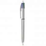 BIC® reclame pen met 4 metallic inktkleuren kleur zilver