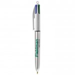 BIC® reclame pen met 4 metallic inktkleuren kleur zilver eerste weergave